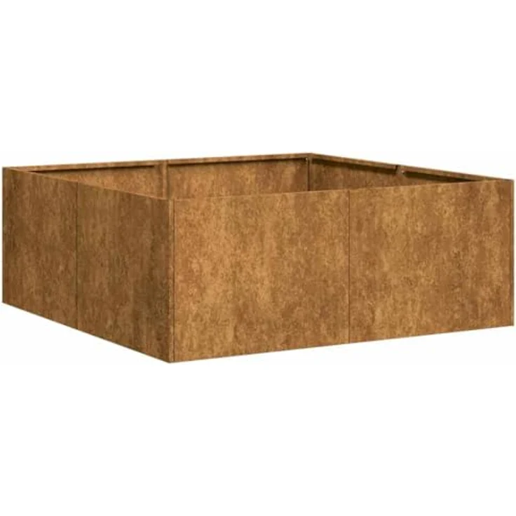 vidaXL Hochbeet Pflanzkübel Rostig 80x80x30 cm, wetterfester Stahl, dekoratives Pflanzgefäß für Garten und Terrasse – Bild 1