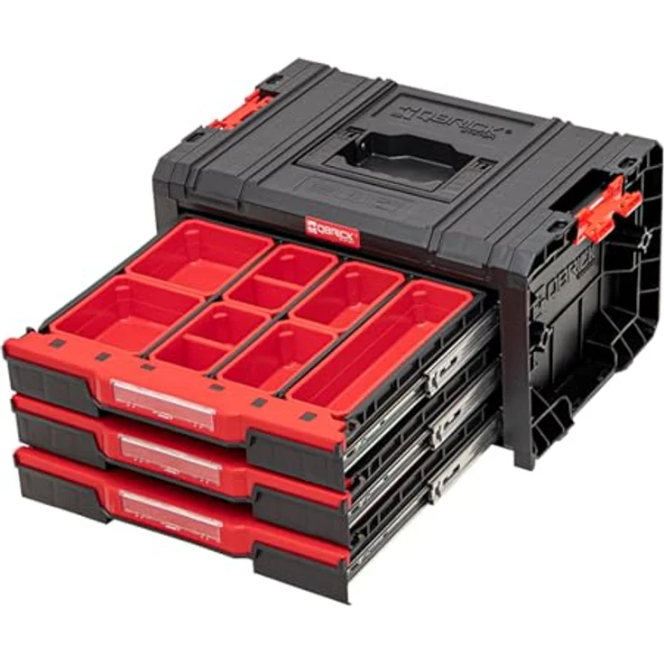 Qbrick PRO Drawer 3 Toolbox 2.0 Expert, stapelbarer Werkzeugkoffer mit 3 Schubläden, 13,5 l Kapazität, IP54, modular mit verstellbaren Trennwänden – Bild 5