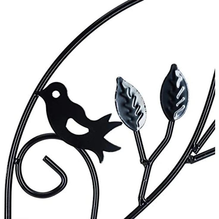 Relaxdays Rankgitter Vogel, Metall, Rankhilfe Garten Deko, Kletterhilfe für Pflanzen, 120 x 40 cm, Rankenmuster, schwarz – Bild 6