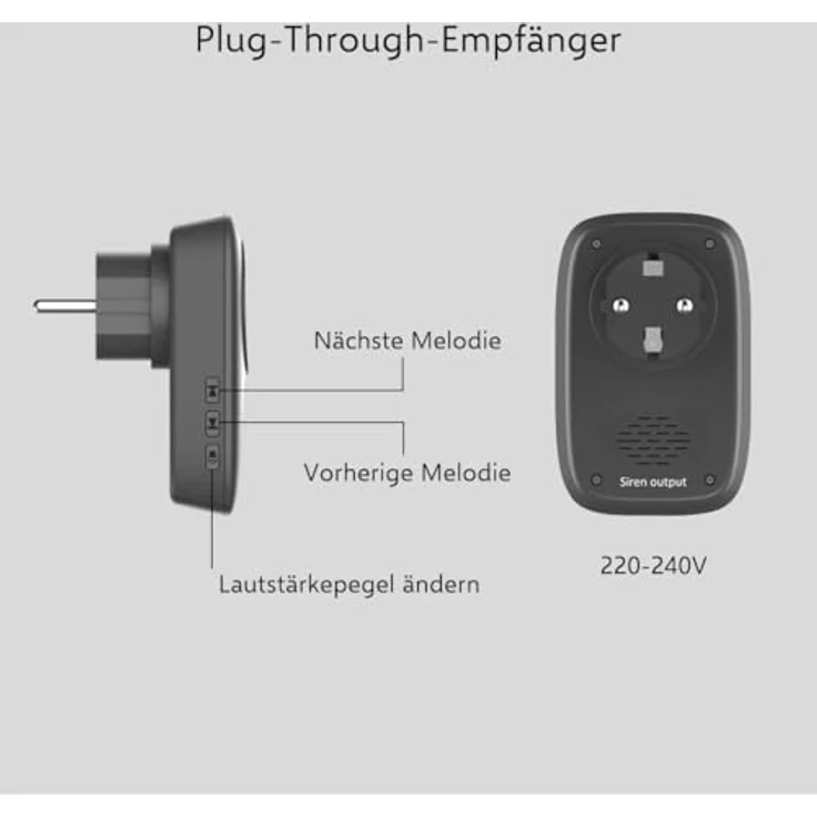 ELRO DB4000 Drahtloses Kinetic Türklingel-Set, 2x Steckempfänger ohne Batterien, Reichweite 150 Meter – Bild 5