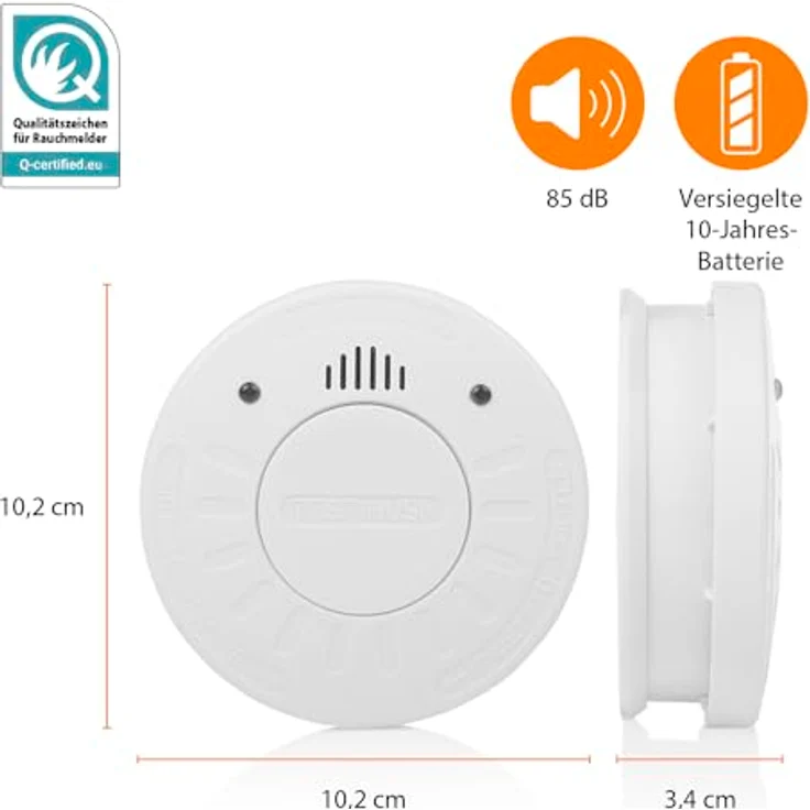 Smartwares -Rauchmelder mit sehr lautem Alarm und Testtaste, RM520 – Bild 3