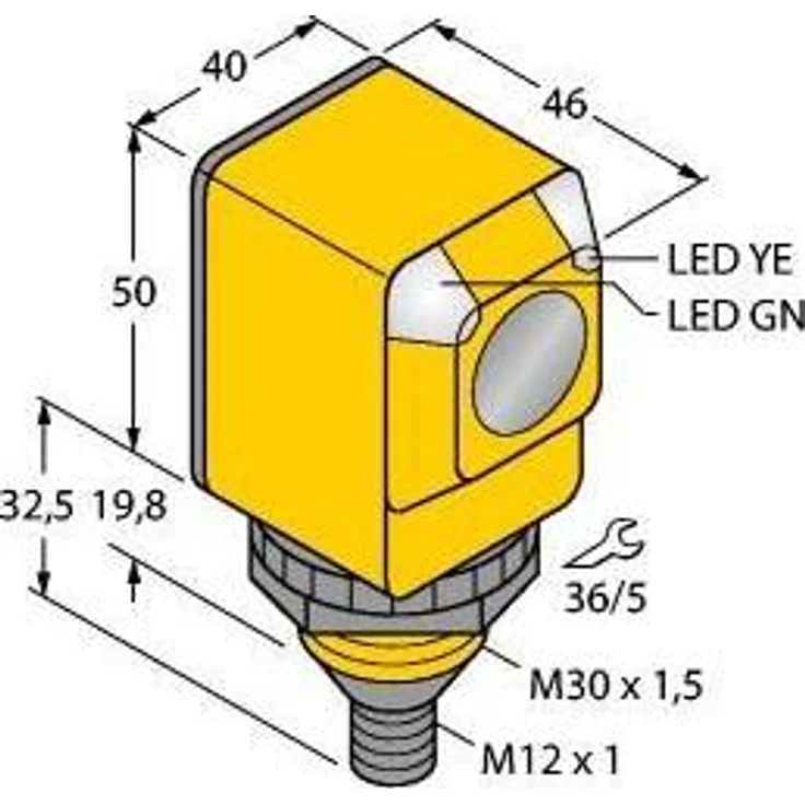 Turck Optoelektronischer Sensor, Reflexionslichtschranke mit Polarisationsfilter, 6000 mm, IP67/IP69K, -40 bis +70 °C