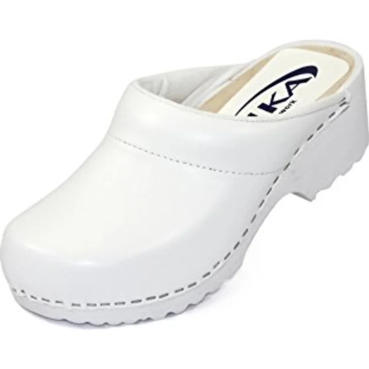 Sika 148 Clog, Traditioneller offener Absatz aus Permair® Leder, rutschhemmende PU-Laufsohle, breite Passform, schwarz