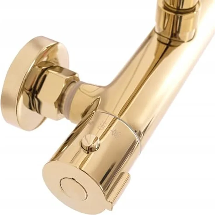 wohnwerk.idee Duschsystem Duschgarnitur mit Thermostat Bliss Matt Gold, 2 Strahlart(en) – Bild 2