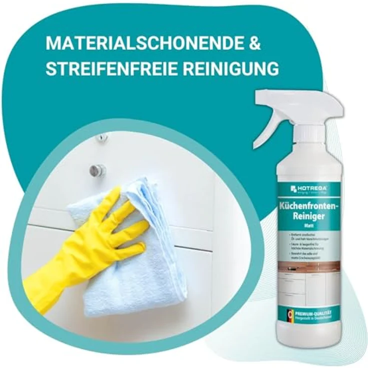 HOTREGA® Küchenfronten Reiniger matt, streifenfreier Intensivreiniger für matte Oberflächen, 500ml – Bild 3