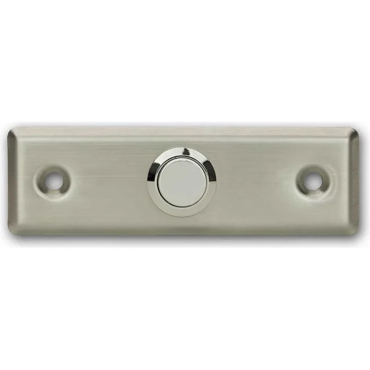 Sintron Türklingel Klingeltaster mit gebürsteter Edelstahl Blende, Schutzklasse IP44, 90x28mm für Innen- und Außenbereich