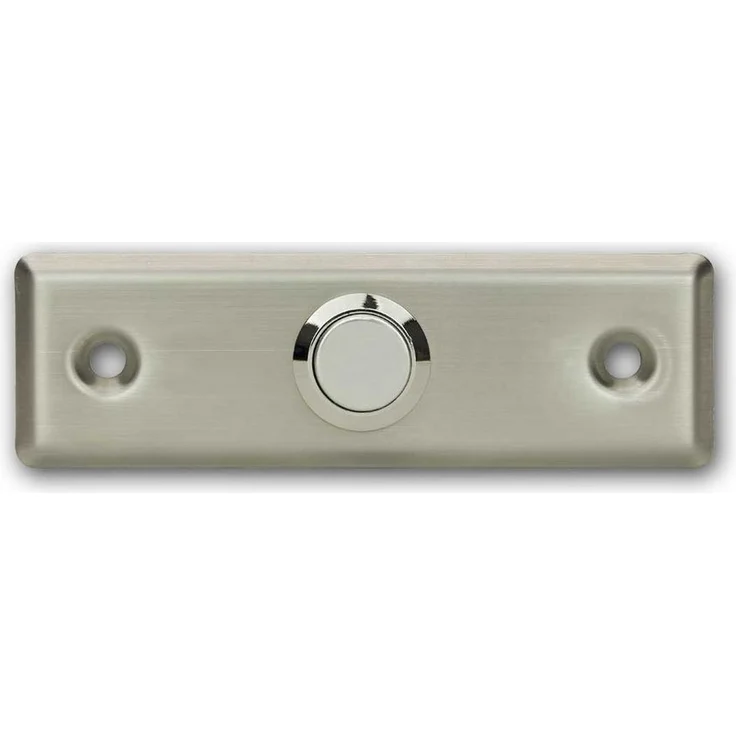 Sintron Türklingel Klingeltaster mit gebürsteter Edelstahl Blende, Schutzklasse IP44, 90x28mm für Innen- und Außenbereich