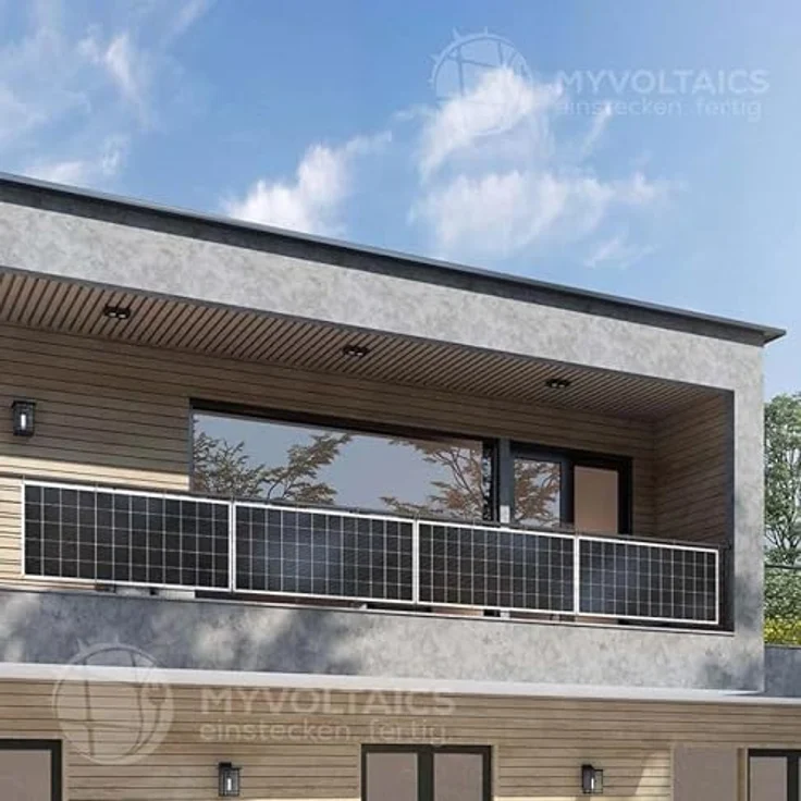 MyVoltaics Ultraleicht Balkonkraftwerk 1240 Watt mit Speicher 1,6 kWh, Südausrichtung: 900 kWh/Jahr, WLAN-Steuerung, ultraleichte Module, Schwarz – Bild 3
