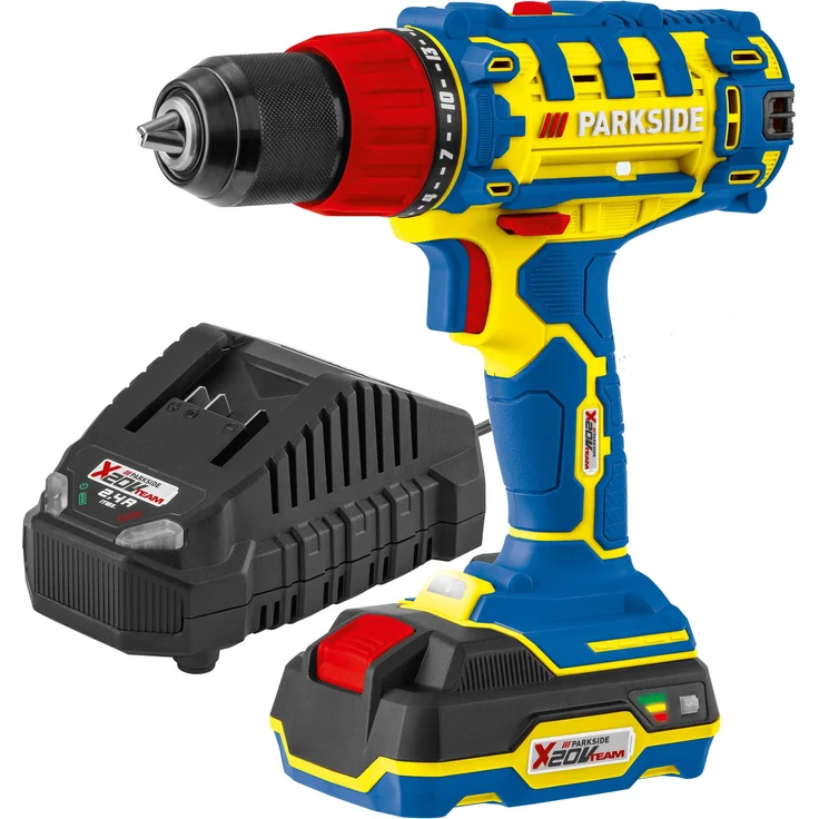 PARKSIDE® 20V Jubiläums-Akku-Bohrschrauber »PABS 20-Li G8«, 45 Nm, 2-Gang-Getriebe, inkl. 2 Ah Akku und Ladegerät, LED-Beleuchtung