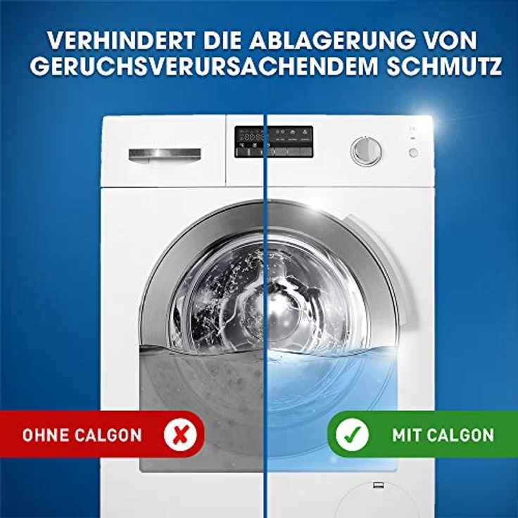 Calgon 3in1 Power Pulver – Wasserenthärter gegen Kalkablagerungen und Schmutz in der Waschmaschine – Beugt unangenehmen Gerüchen vor – 1 x 2,5 kg – Bild 5