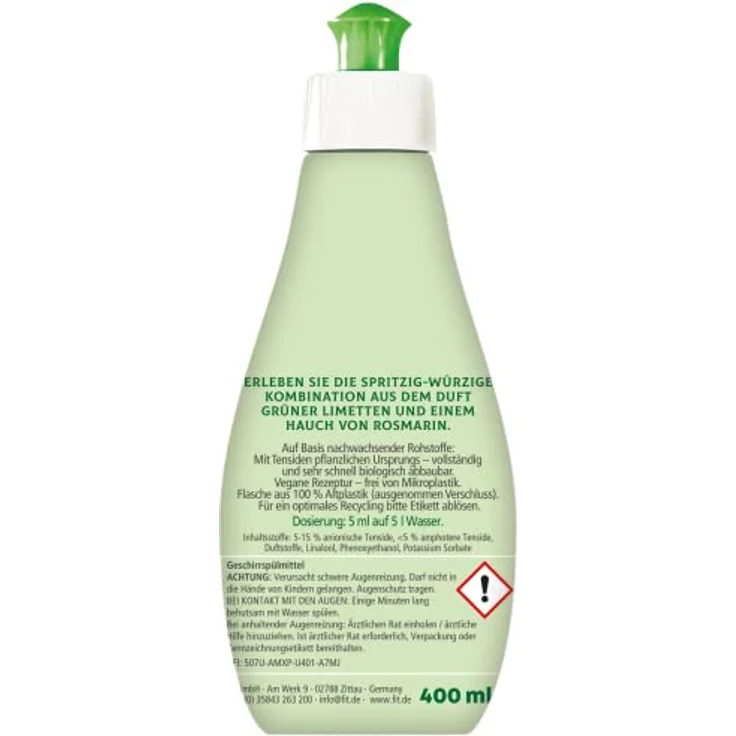 FIT fit Spülmittel Hibiskus & roter Pfeffer, 400ml Geschirrspülmittel mit hoher Spülkraft und hautverträglicher Formel – Bild 6