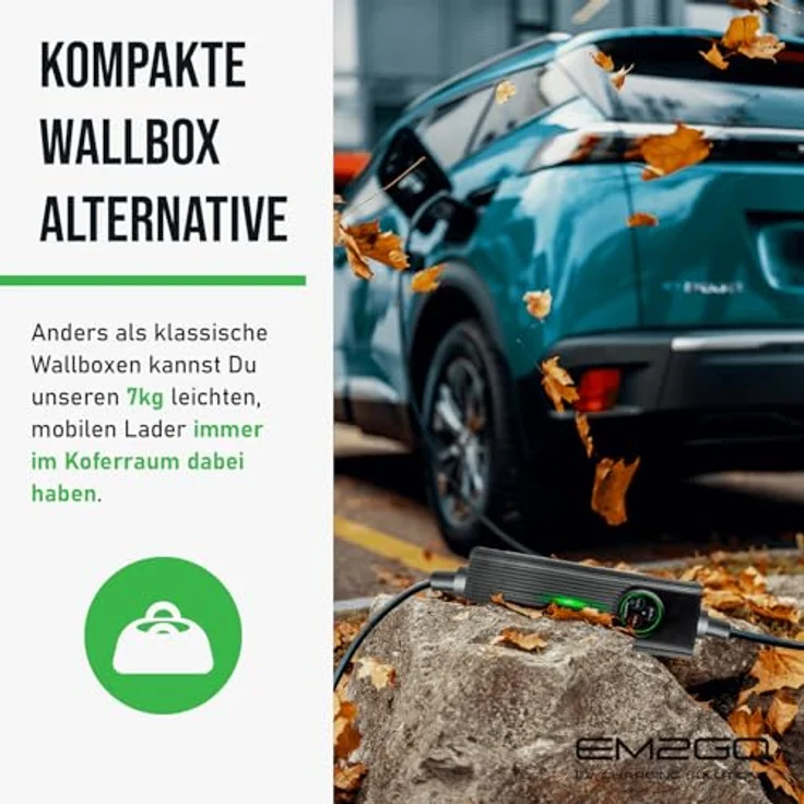 EM2GO Wallbox 11kW, Mobile Ladestation mit Adaptern und robustem Transportkoffer – Bild 4