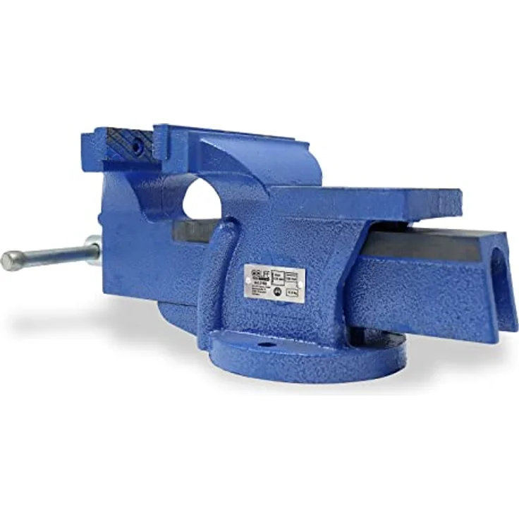 CCLIFE Schraubstock 100mm, feststehend mit 125mm Spannweite, blau, Eisen – Bild 5