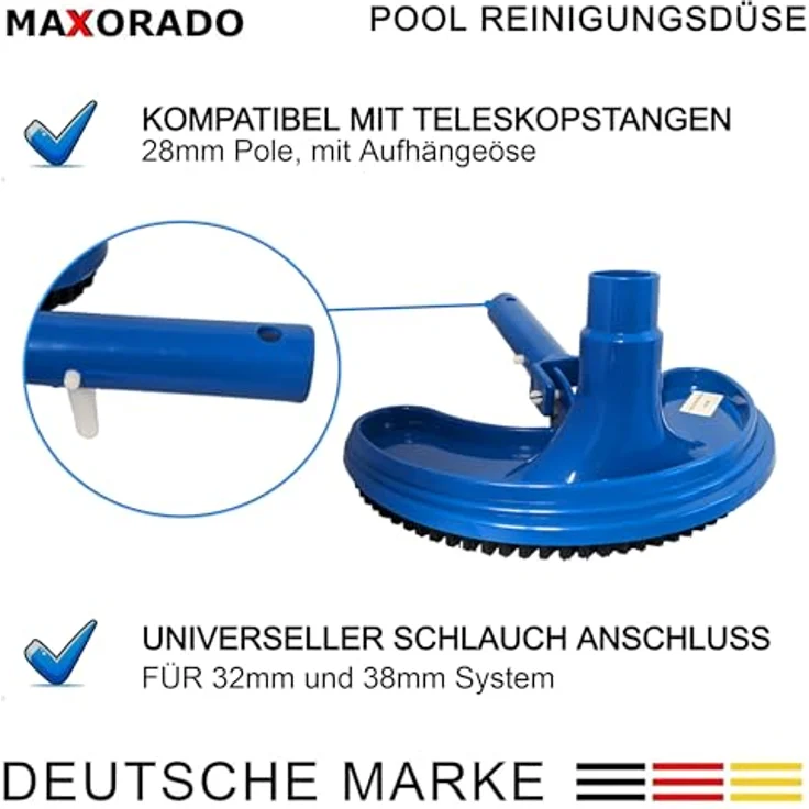 Maxorado Poolsauger Düse Bodendüse Bodensauger Pooldüse I Reinigung Zubehör Pools Schwimmbecken I Bürste Bodenbürste Pool Sauger kompatibel mit Intex kompatibel mit Bestway – Bild 4