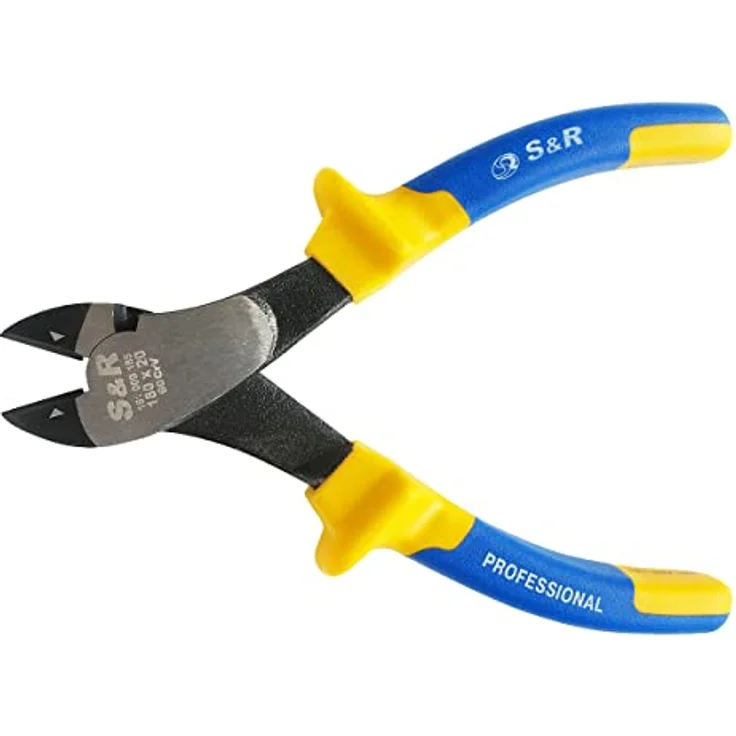 S&R Kraft-Seitenschneider 180 x 20 mm, Cr-V, induktionsgehärtet, hitzegehärtet, mit Mehrkomponenten-Hüllen, für präzises Schneiden bis 4 mm Draht – Bild 4