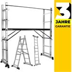 Craftfull Leitergerüst CF-103A Mehrzweckleiter Alu Leiter Gerüst Arbeitsbühne (1.68 Meter 6 Sprossen)