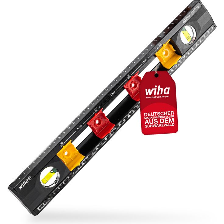 Wiha Wasserwaage Elektriker (42074) 40 cm für Profis, mit Markierungshilfe für Elektro Installationsarbeiten, Abstandmarkierung für Unterputzdosen und Hohlwanddosen, Elektroniker Bohrschablone für Steckdosen – Bild 4