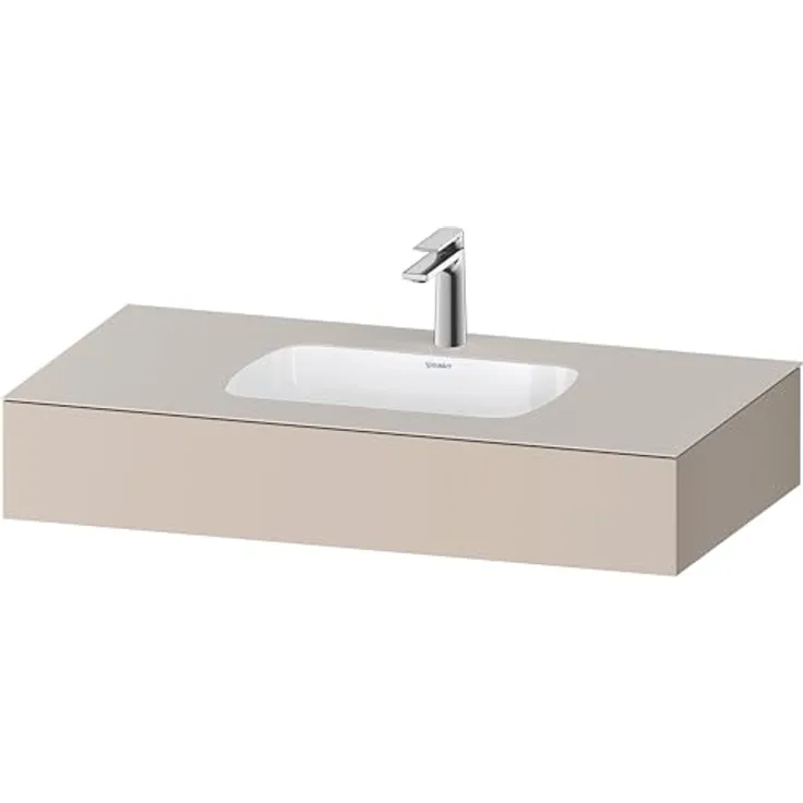 Duravit Qatego Einbauwaschtisch mit Konsole, 1000x550x170mm, mittig platziertes Becken, taupe matt