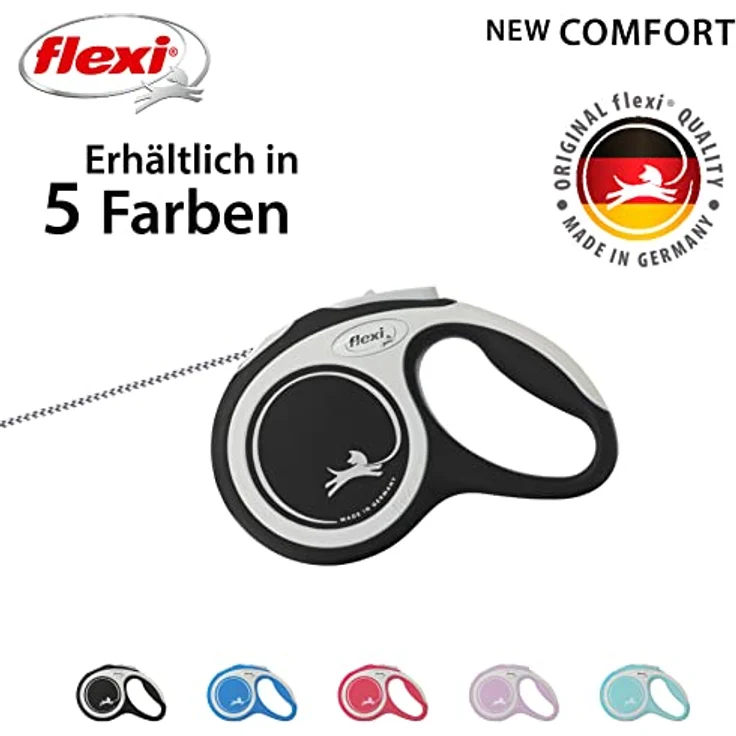 flexi Hundeleine, ausziehbar, mit weichem Griff, 3 m / 5 m / 8 m / 8 m / 8 - 20 kg , XS – Bild 4