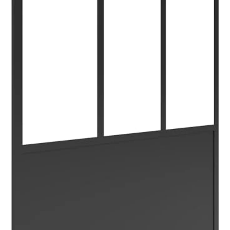 Vente-unique URBANIK, Schwarze matte Duschwand im industriellen Stil, 140 x 200 cm – Bild 4