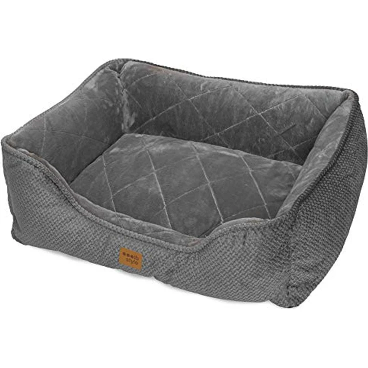 ib style® Happy Milo Hundebett | Körbchen für Hunde & Katzen | mit Reißverschluss | Größe: S | Grau – Bild 5