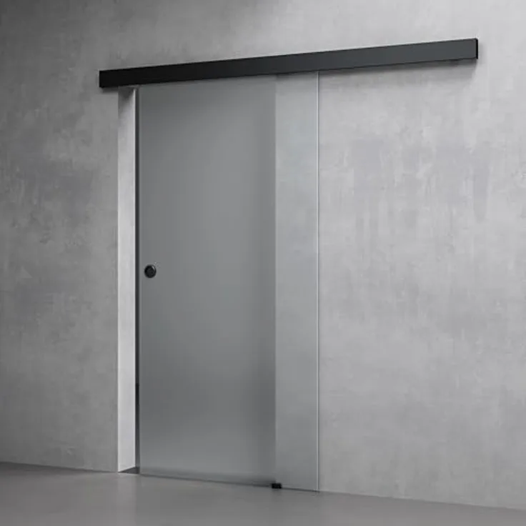 Mai & Mai Glasschiebetür Amalfi Schwarz Vollsatiniert, inkl. Soft-Close und Muschelgriff, BxH: 77.5x205cm, 8mm ESG-Sicherheitsglas