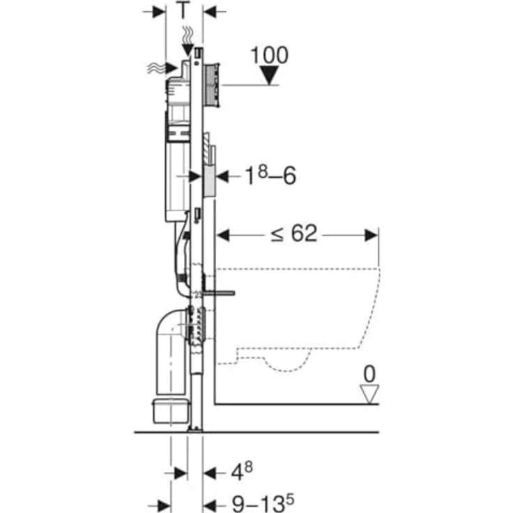 Geberit Duofix Element für Wand-WC, 112 cm, Sigma UP-Spülkasten 12 cm, kompatibel mit Duofix Systemwänden, 50 Jahre Ersatzteilsicherheit – Bild 2