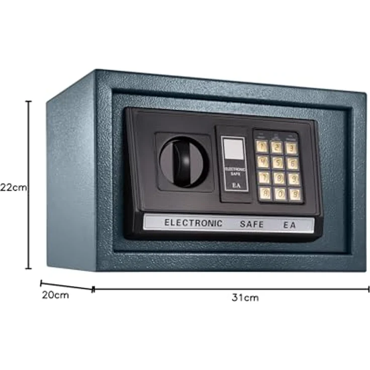 Elektronischer Safe Tresor mit Schlüssel und LED-Anzeige inkl. Batterien – Bild 7