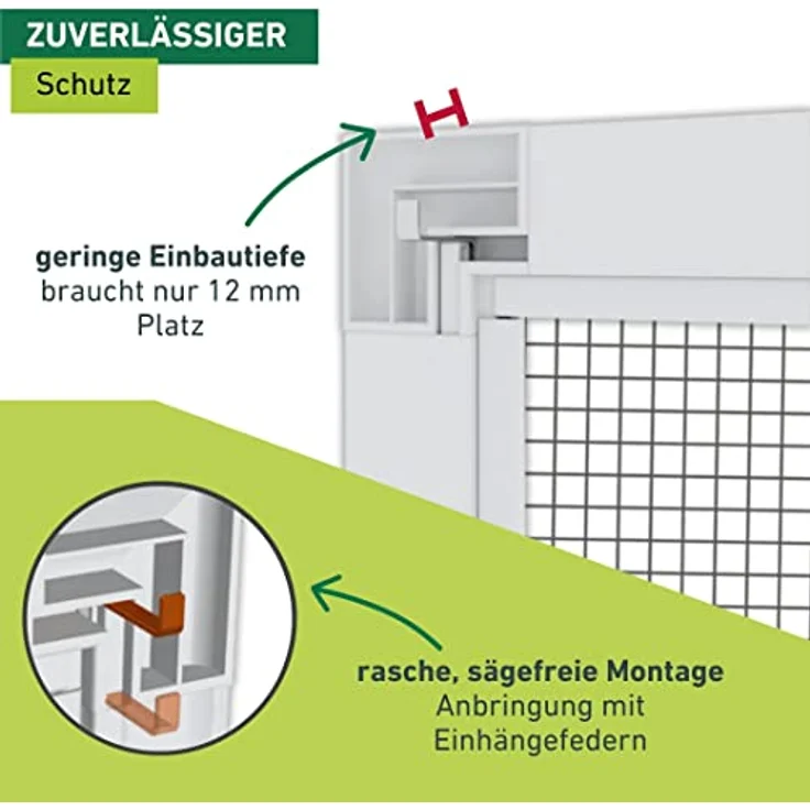 Windhager Insektenschutz teleskopierbares Fliegengitterfenster Flexi Fit, Spannrahmen-Fenster, Teleskopfenster ohne Sägen, Selbstbausatz 100 x 120 cm, weiß, 04303 – Bild 5