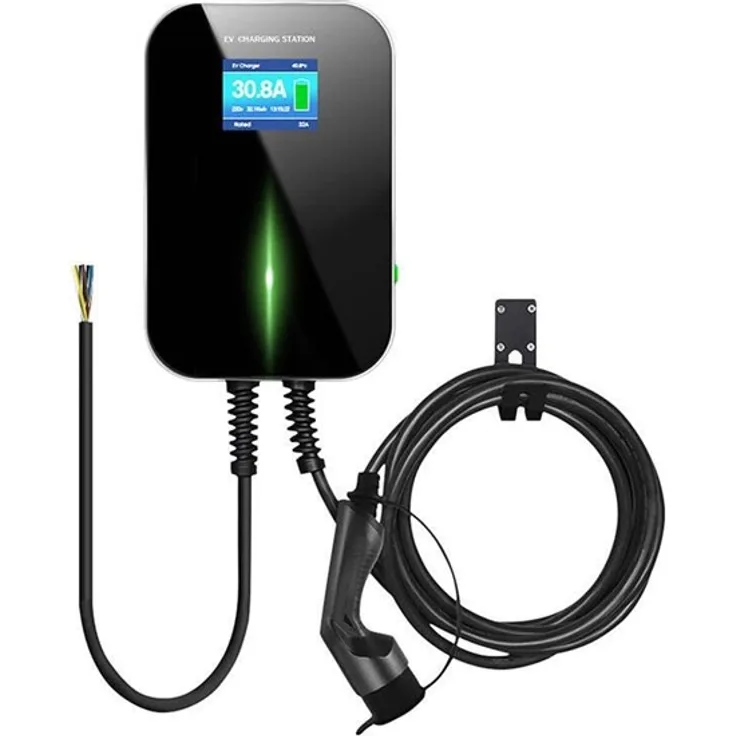 Besen BS20 Wandmontiertes Elektrofahrzeug-Ladegerät, 22 kW mit LCD-Display, Edelstahl-Aluminium, IP66, Smart-Chip, Ethernet/WiFi/Bluetooth