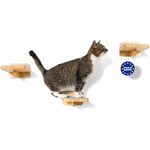 WOOWOOD® Kletterwand Katzen | Katzentreppen 3er-Set | Katzentreppe Wand | Katzen Kletterwand Set | Katzenleiter | Katzenwand Klettern | Catwalk Katze | Katzen Wand Klettern | M