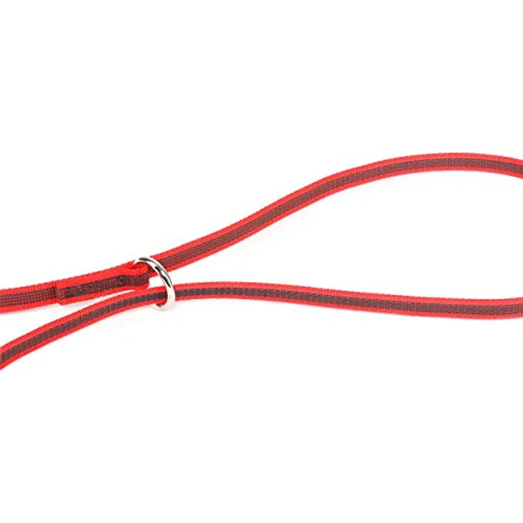 Julius-K9 Gummierte Leine mit Schlaufe Rot - Grau, strapazierfähiges Textilmaterial und eingewebte Gummifasern, Halsband + Leine – Bild 5