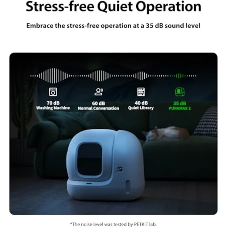 PETKIT Pura Max 2.0 Automatische Katzentoilette, selbstreinigendes Katzenstreu, xSecure/Geruchsbeseitigung/APP-Control/maximale Kapazität von 76 l für mehrere Katzen, weiß – Bild 5