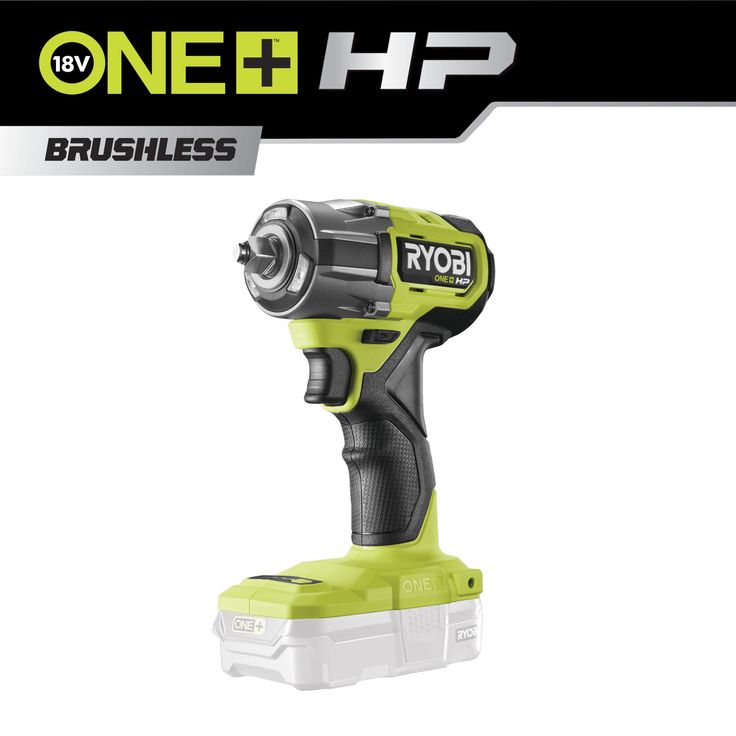 Ryobi Akku-Schlagschrauber ONE+ RIW18C-0, 1/2" mit 450 Nm Drehmoment, bürstenlos, ohne Akku und Ladegerät