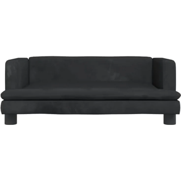 vidaXL Hundebett Schwarz 80x45x30 cm Samt – Bild 4