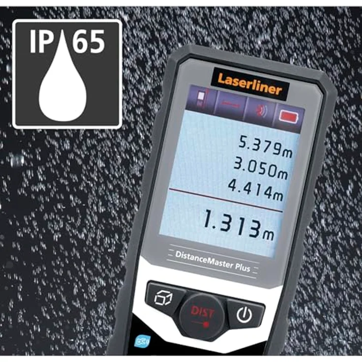LASERLINER DistanceMaster Plus Laser-Entfernungsmesser 100m, Koffer, Winkelfunktion, 50 Speicherplätze, USB-C-aufladbar – Bild 5