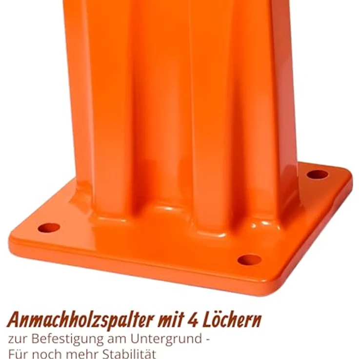 relaxdays Holzspalter Manueller Holzspalter, Stahl Konstruktion, orange, kompakte Maße, sicherer Stand mit Befestigungsmöglichkeiten – Bild 7