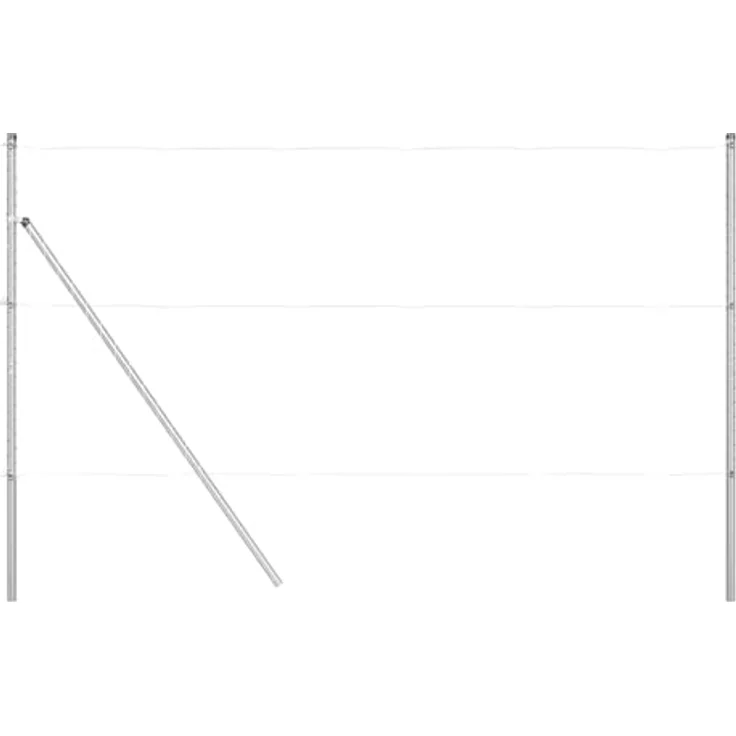 vidaXL Zaunpfosten 7 Stück Ø32 mm 150 cm, Verzinkter Stahl, Silber, Wetterfest und einfach zu montieren – Bild 4