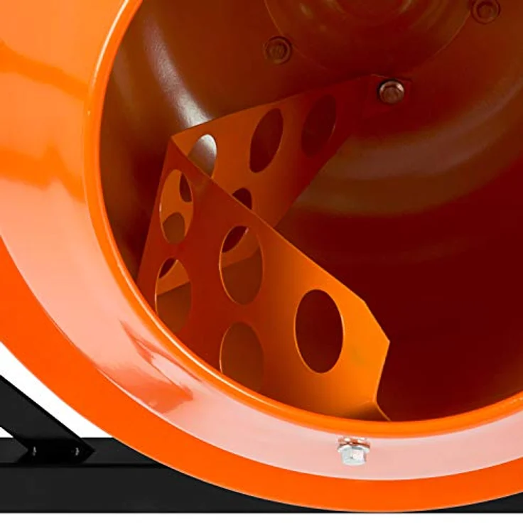 EBERTH Betonmischer 65L, Elektrisch mit 220W Motor, Stahlgestell, breite Fußplatte, orange/schwarz – Bild 3
