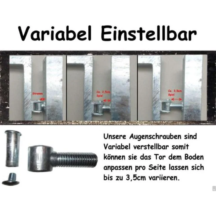 2-flügelig Einfahrtstor asymmetrisch verzinkt 300cm x 103cm inkl. Pfosten/Gartentor Tor Hoftor Matten-Tor – Bild 4