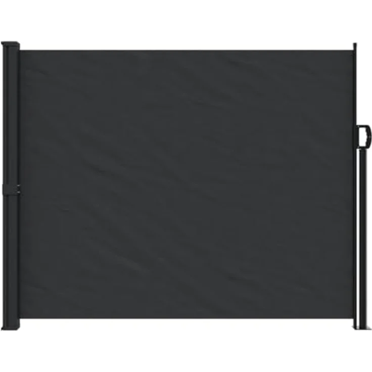 vidaXL Seitenmarkise, Wandmarkise mit PU-Beschichtung, Sichtschutz für Balkon Terrasse Garten, Windschutz Markise, Ausziehbar Schwarz Polyester – Bild 3