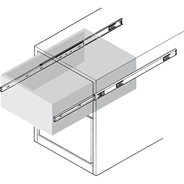 Accuride Kugel-Vollauszüge 3832 mit Ausrollsicherung, 300mm 45kg, hell chromatiert – Bild 3