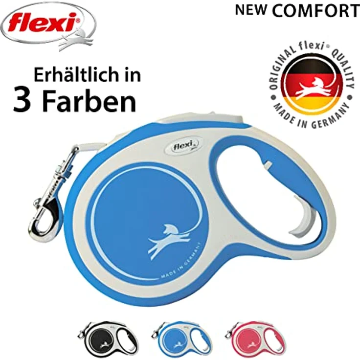 Kerbl Flexi - Rollschnur New Comfort Band - 8 Meter bis 50 kg - Blau - 1 Stück – Bild 5