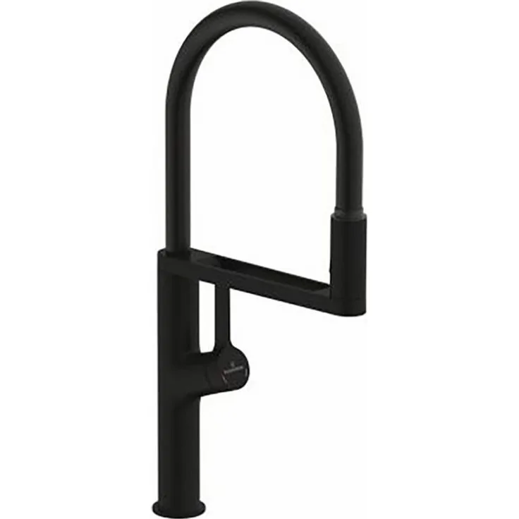 Naber Küchenarmatur Wasserwerk Aria, Hochdruck mit schwenkbarem Auslauf und Kaltstart-Funktion, schwarz matt