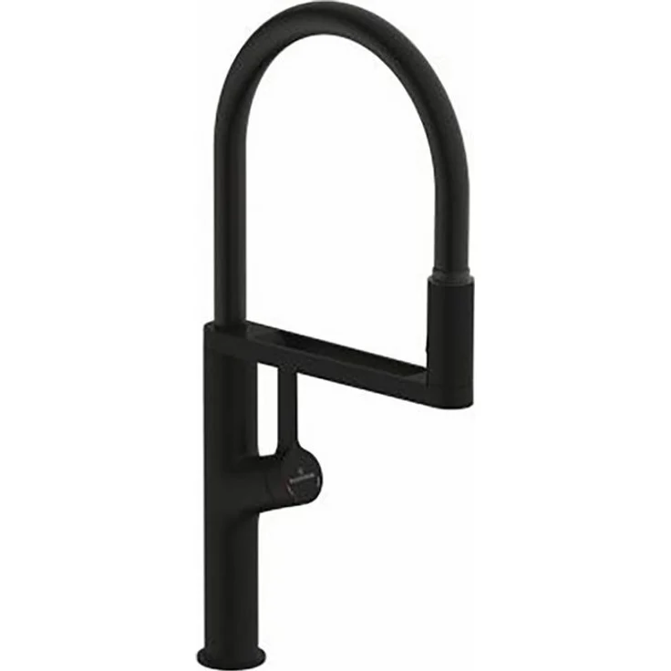 Naber Küchenarmatur Wasserwerk Aria, Hochdruck mit schwenkbarem Auslauf und Kaltstart-Funktion, schwarz matt