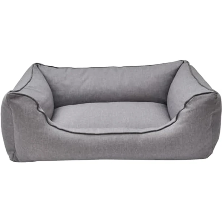 Aumüller Hundesofa Basic Line, Grau - 100 cm - Sofa für Hunde mit formstabilen Kissenrand | Herausnehmbares Kissen | Abnehmbarer Bezug | Gefertigt in Europa – Bild 2