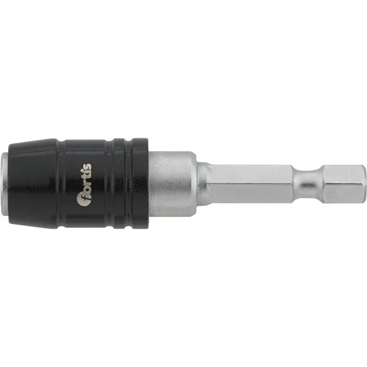 FORTIS Schnellwechsel-Bithalter 1/4, 65 mm, Einhandbetrieb mit Schnellwechselfutter, für Bits nach DIN 3126 E 6,3 und C 6,3