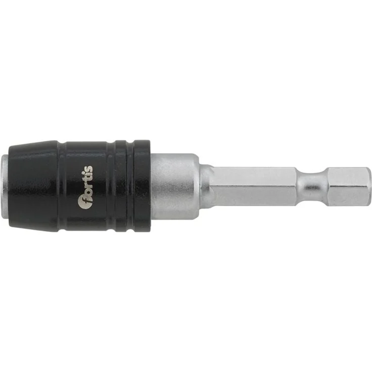 FORTIS Schnellwechsel-Bithalter 1/4, 65 mm, Einhandbetrieb mit Schnellwechselfutter, für Bits nach DIN 3126 E 6,3 und C 6,3