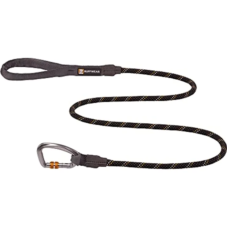 RUFFWEAR Knot-a-Leash, reflektierende Hundeleine aus Seil mit Karabinerhaken, Länge: 1,5 m, Stärke: 11 mm, Obsidian Black
