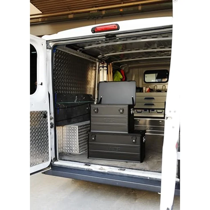 ALUTEC München Werkzeugkoffer ALUTEC Aluminiumbox Classic 48 Schwarz, 48 ltr., 550 X 350 X, stoßsicher, stapelbar, spritzwassergeschützt – Bild 6